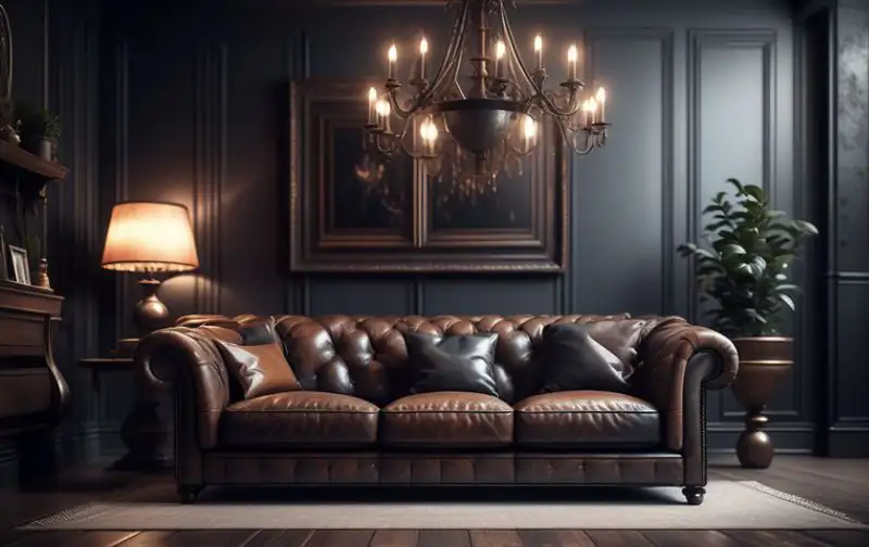 340 leather chesterfield in brown
