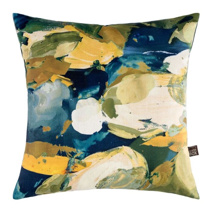 Jager Navy Abstract Cushion with Velvet Reverse