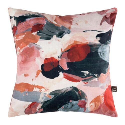 Jager Pink Abstract Cushion with Velvet Reverse