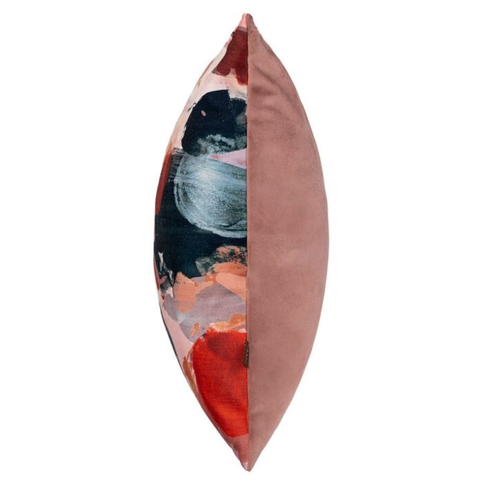 3CT1417A - Jagger Abstract Cushion with Pink Velvet Reverse - 3