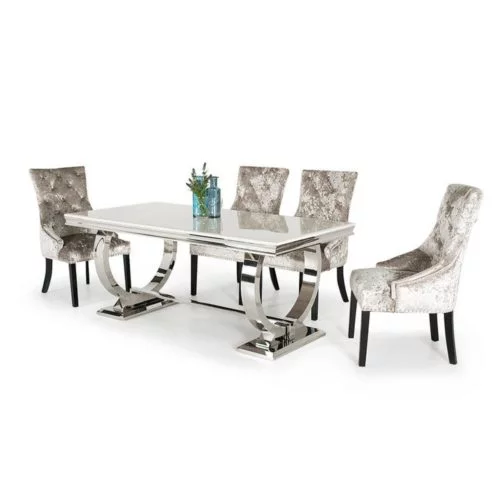 Marble and Metal Dining Table