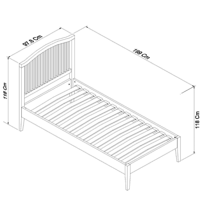 7900-42BD - Ashton Soft Grey Single Bed - 2