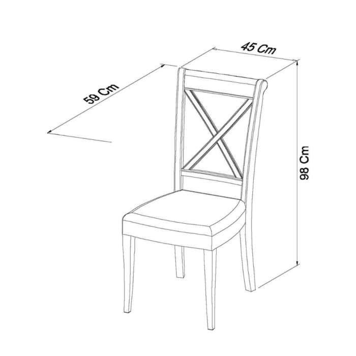 8005-09X - Hanoi Fabric and Wood Cross Back Dining Chair -3