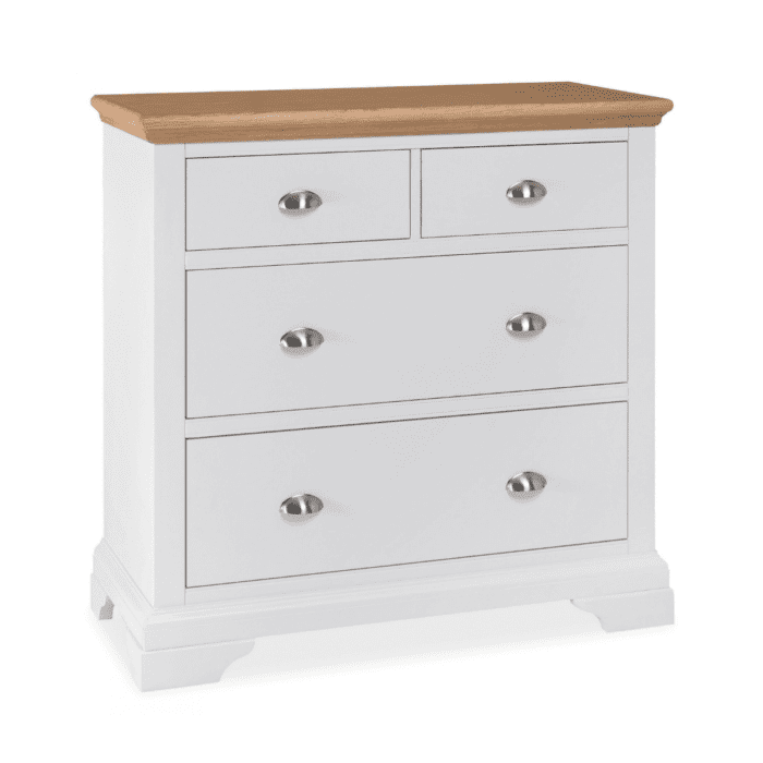 8005-74 - Hanoi White Chest of Drawers with Wooden Top - 1
