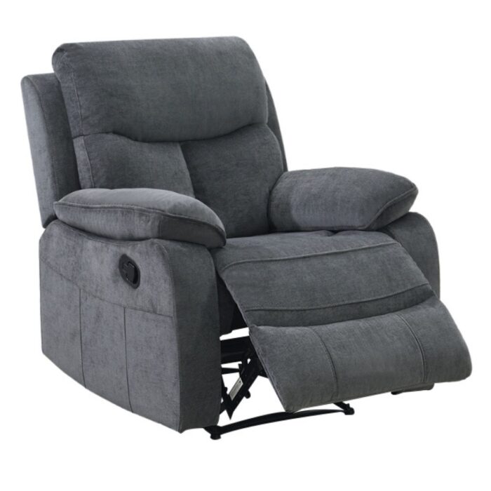 821010-1-R-007 - Foster fabric recliner armchair grey