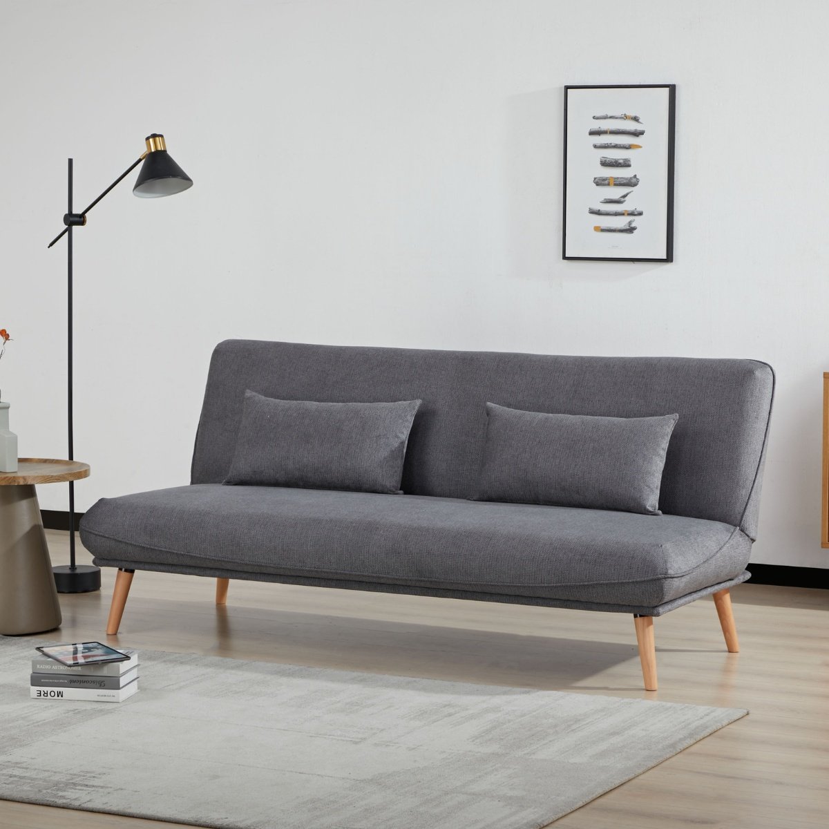 Arcadia 2 Seater Sofa Bed Dark Grey - 2