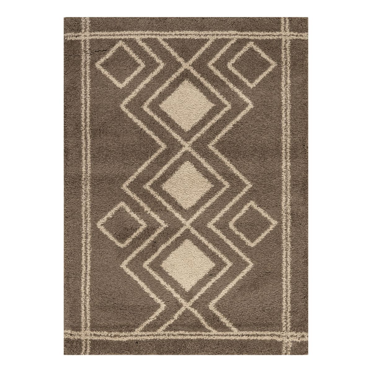 Ashton Brown Diamond Design Rug - 1