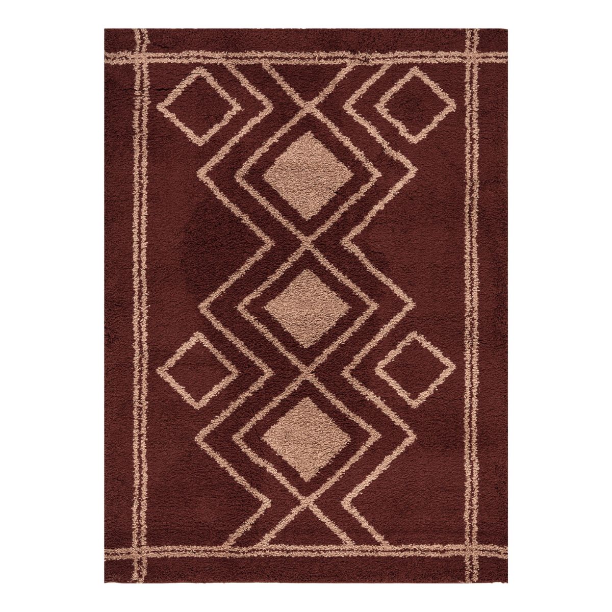 Ashton Burgundy Diamond Motif Rug - 1