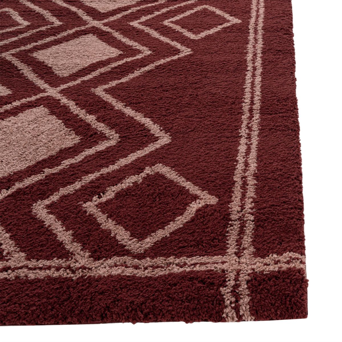 Ashton Burgundy Diamond Motif Rug - 3