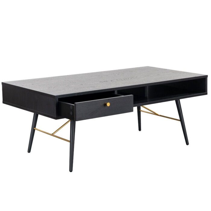 BAR-007-BK - Bulgary Coffee Table 1.15M Black and Copper Black and Copper - 2
