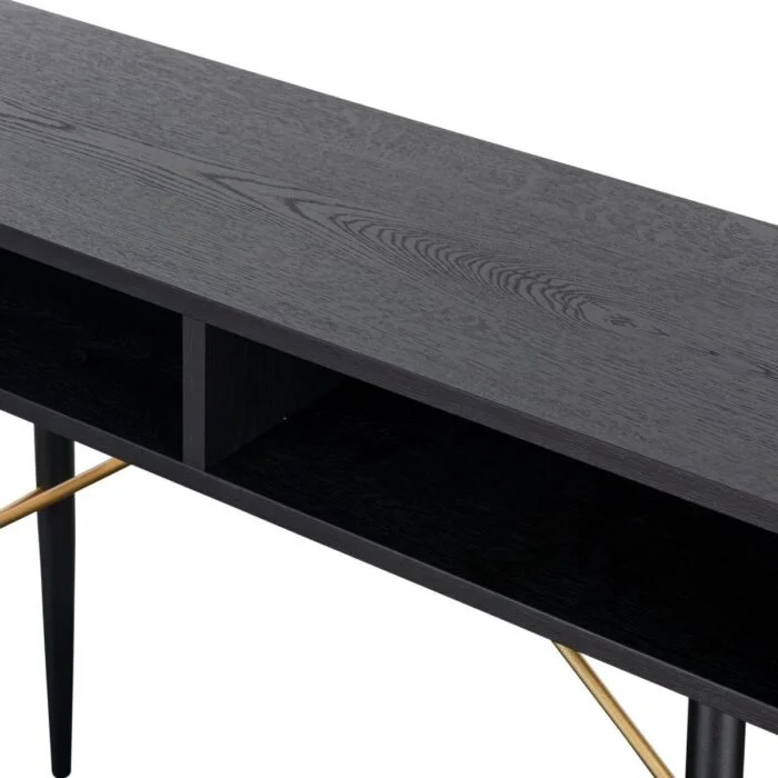 BAR-009-BK - Bulgary Console Table 0.9M Black and Copper Black and Copper - 6