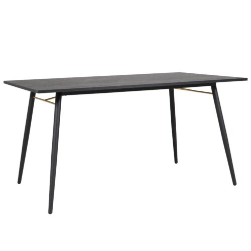 BAR-120-BK - Bulgary Black and Copper Dining Table 1.2 M