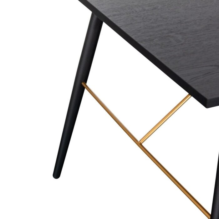 BAR-160-BK - Bulgary Dining Table 1.6M Black and Copper - 2