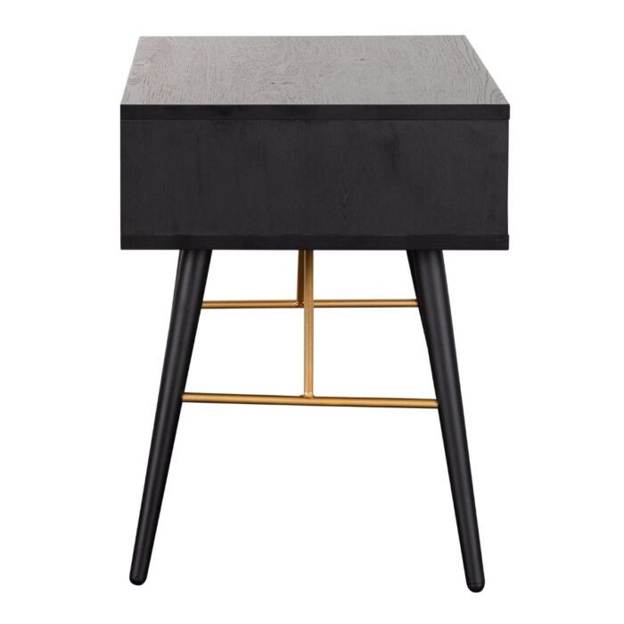 BAR-410-BK - Bulgary Bedside Table 1 Drawer Black and Copper - 4