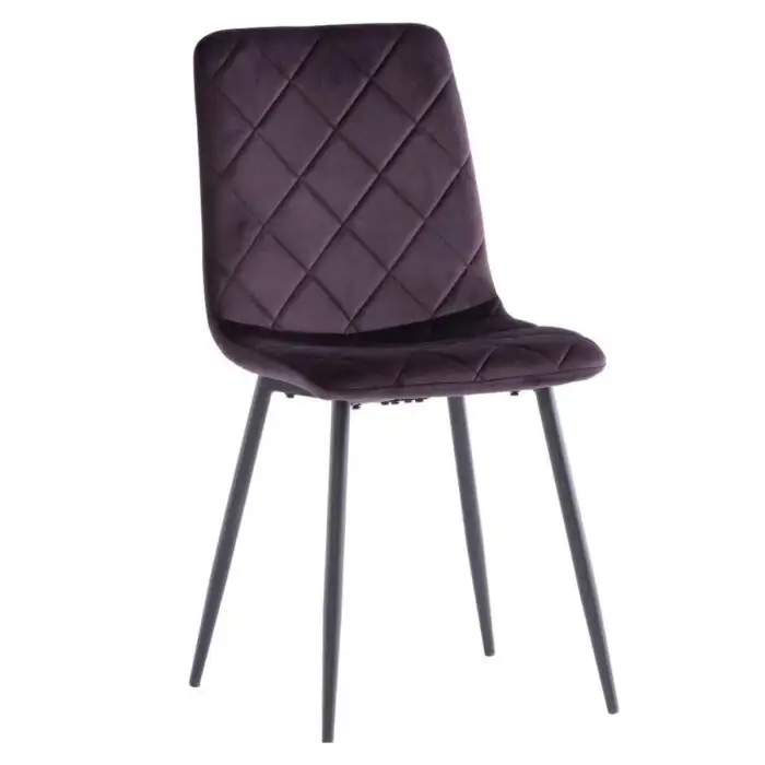 Purple leather shop dining chairs