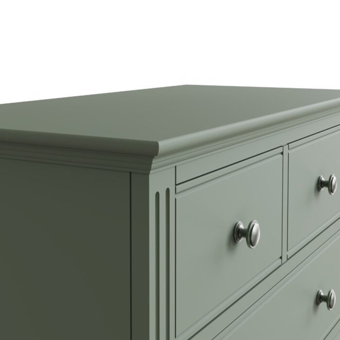 BP-2O3-CGN - Brooke Wooden 5 Drawer Green Grey Chest of Drawers - 5