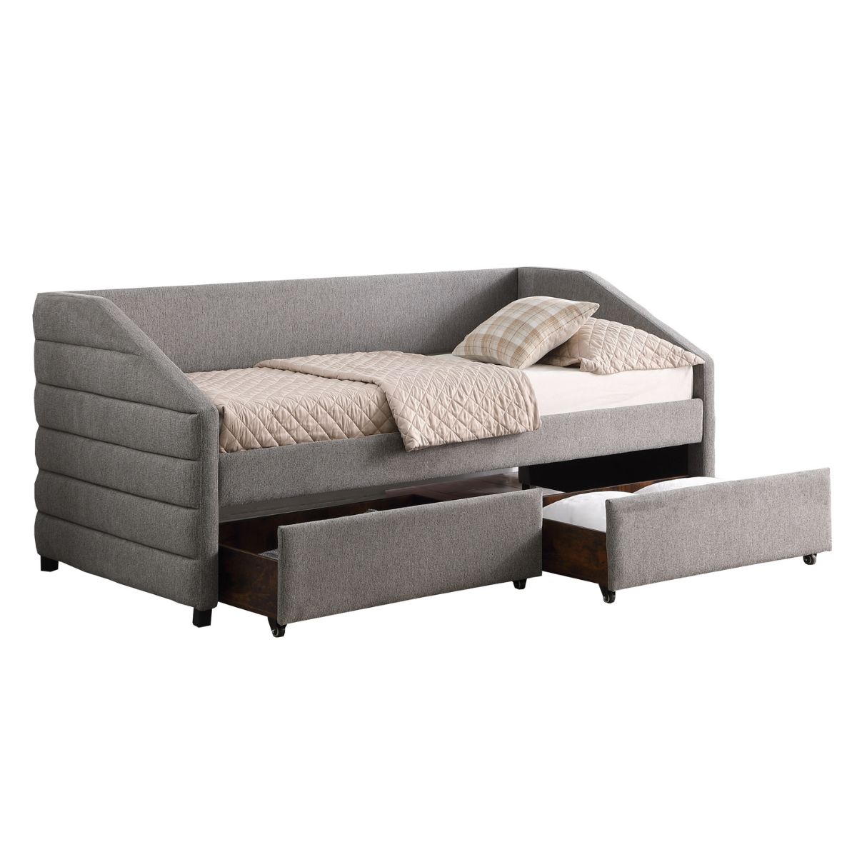 Baku Upholstered Day Bed with Storage Grey - 1