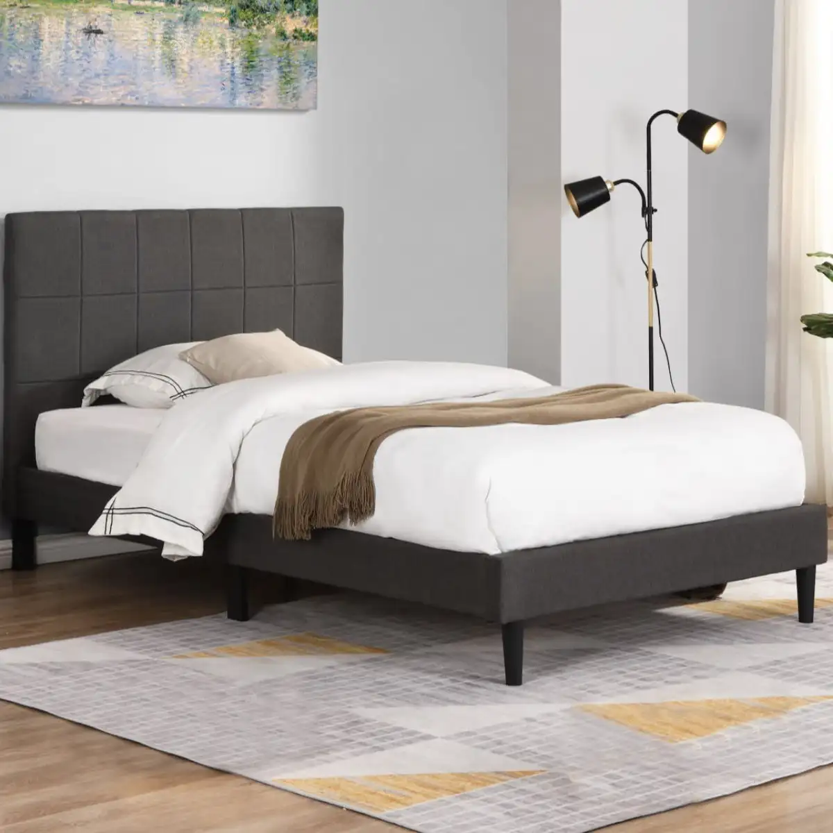 Bantry Grey Fabric Bed - 2