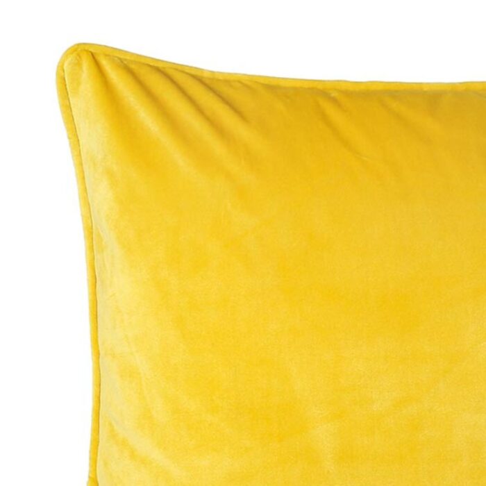 Bellini Yellow Velour Cushion - 2