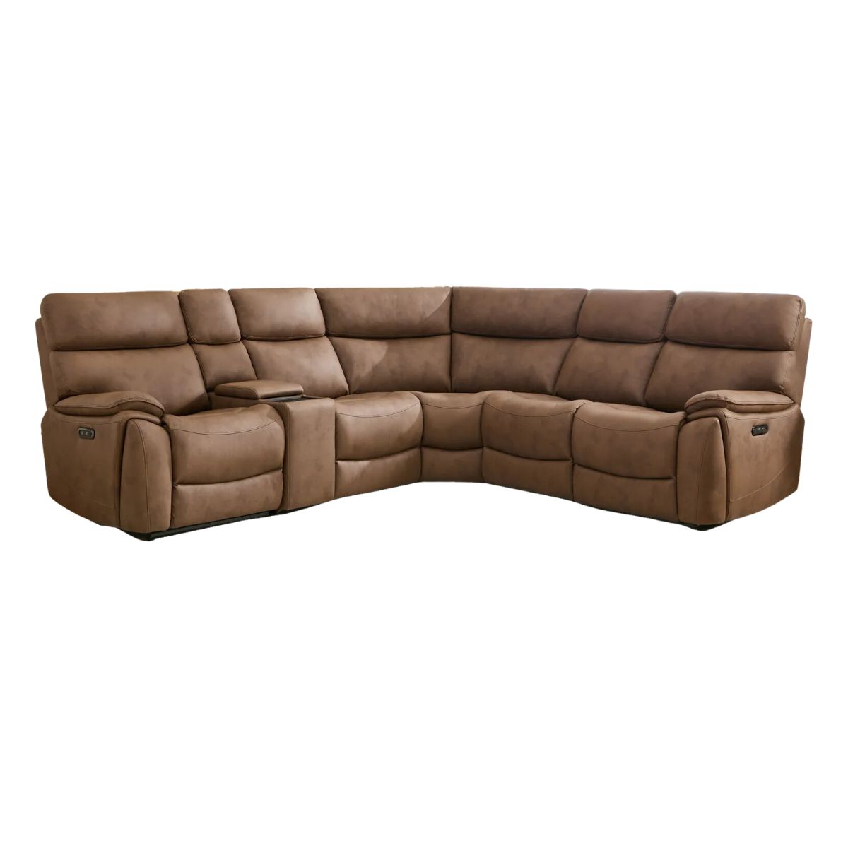 Biarritz Brown 4 Seater Electric Recliner Corner Sofa