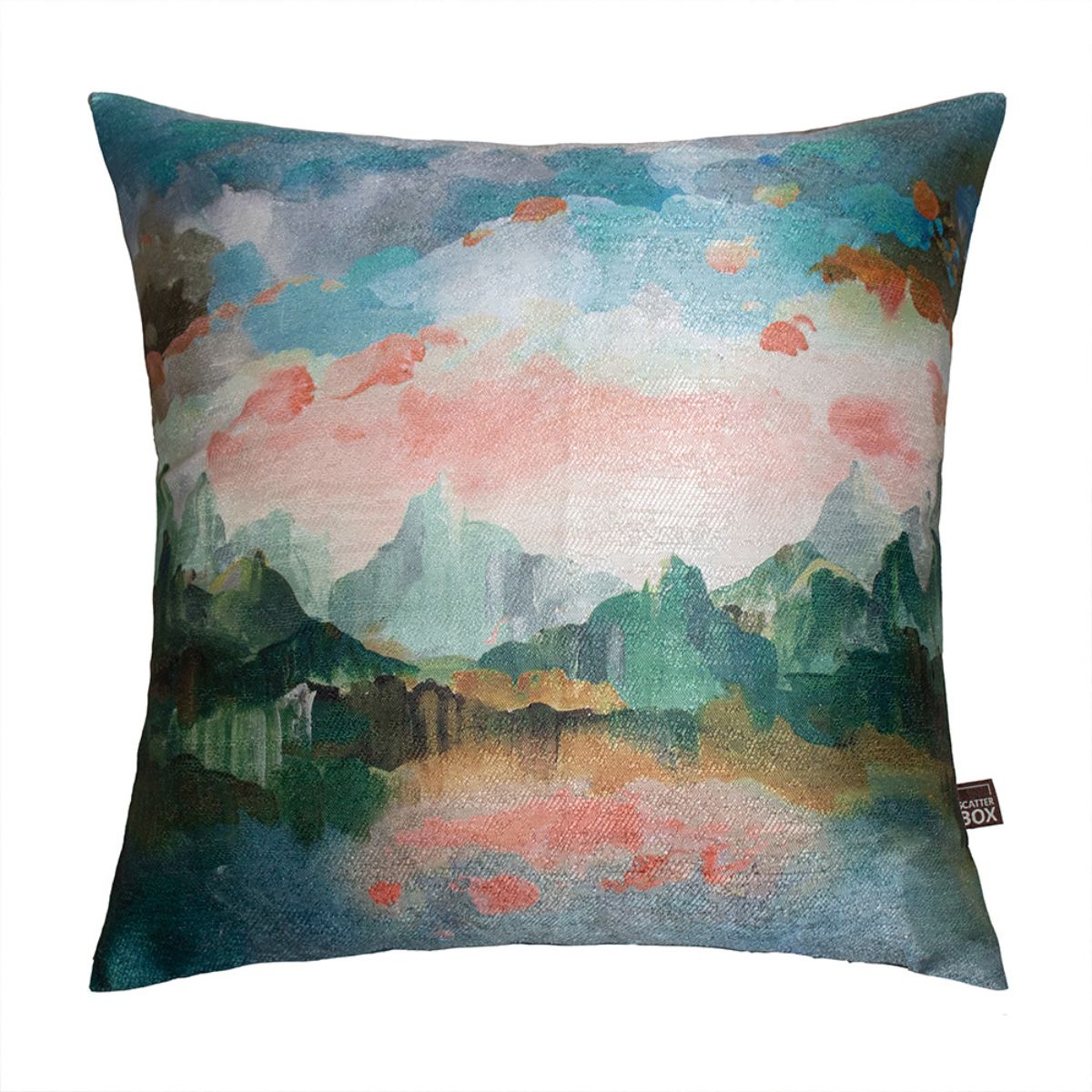 Borneo Pink and Teal Nature Cushion - 1
