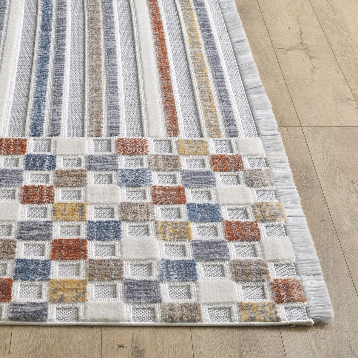 Broadway Contemporary Linear and Checkered Rug - 3