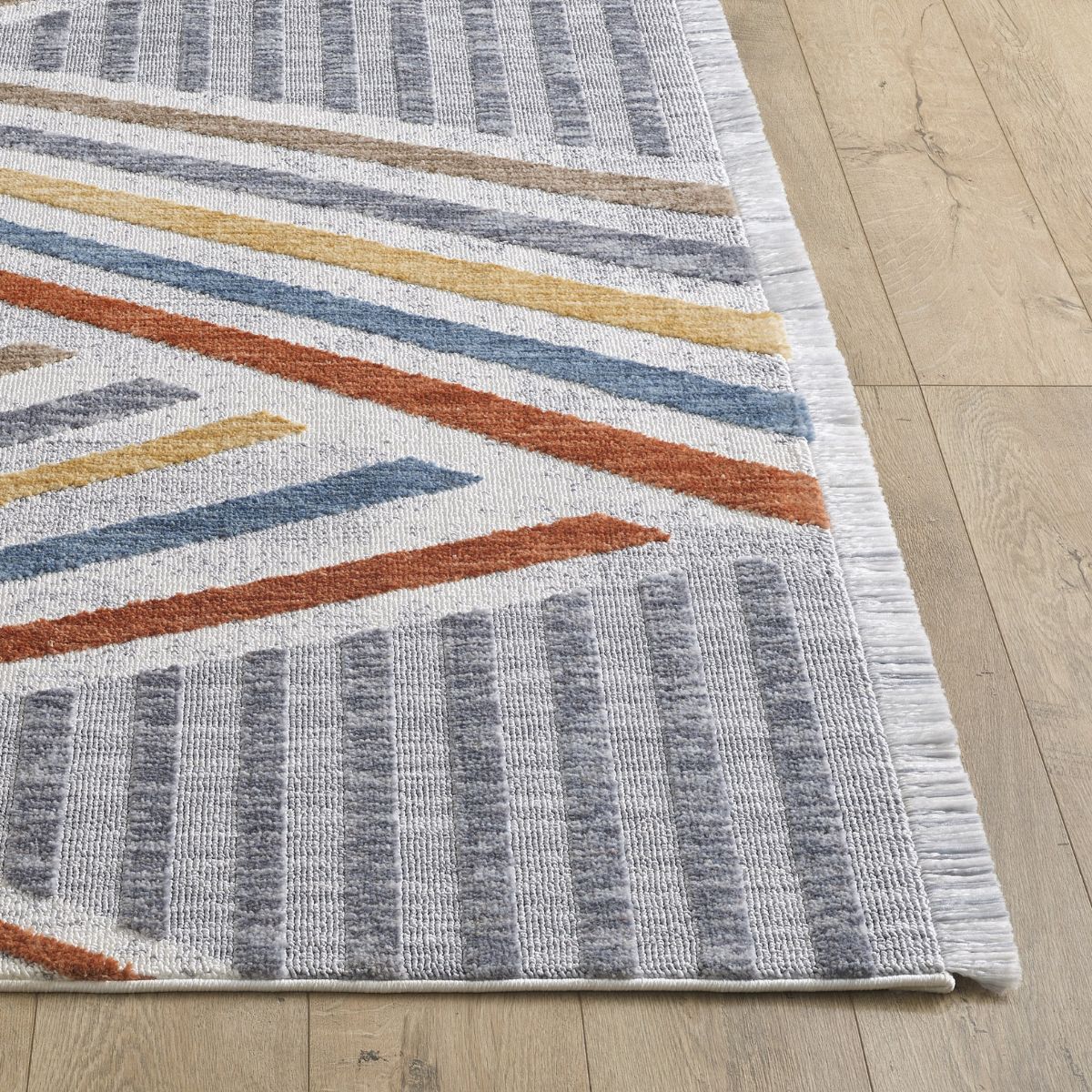 Broadway Textured Angled Striped Rug - 3