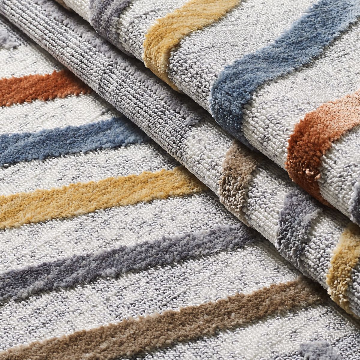 Broadway Textured Angled Striped Rug - 4