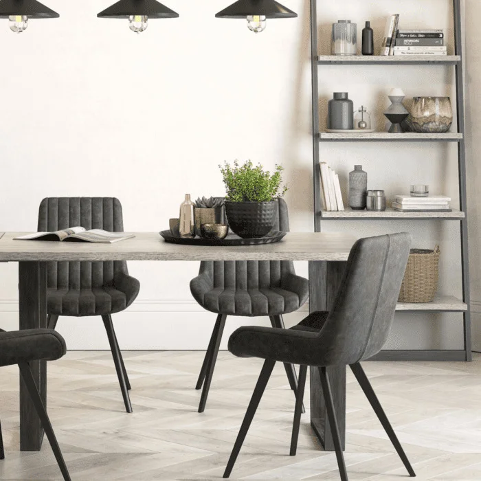 Grey and oak dining outlet set