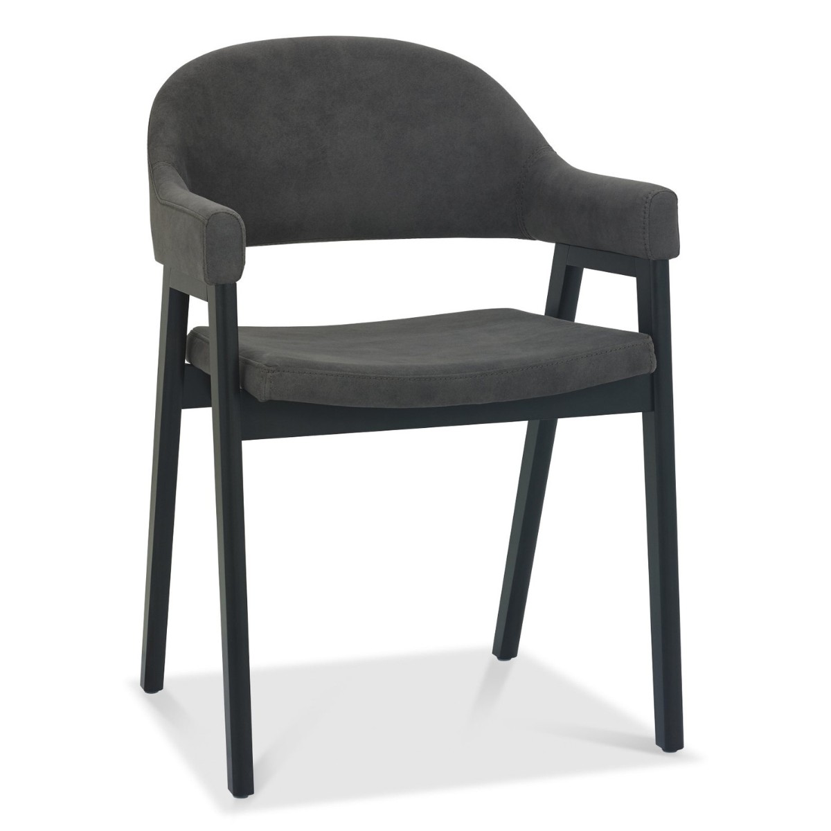 Chambery Weathered Oak Curved Back Dining Chair Grey- 1