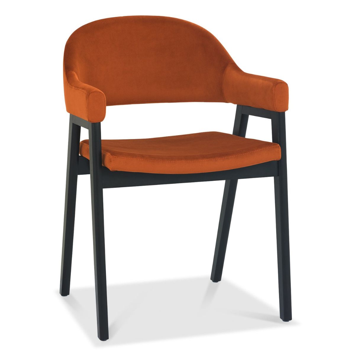 Chambery Weathered Oak Curved Back Dining Chair Orange - 1