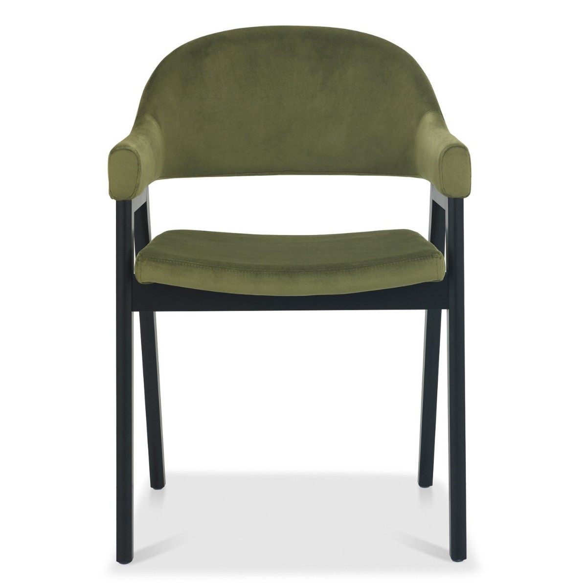 Chambery Weathered Oak Curved Back Dining Chair Green- 2