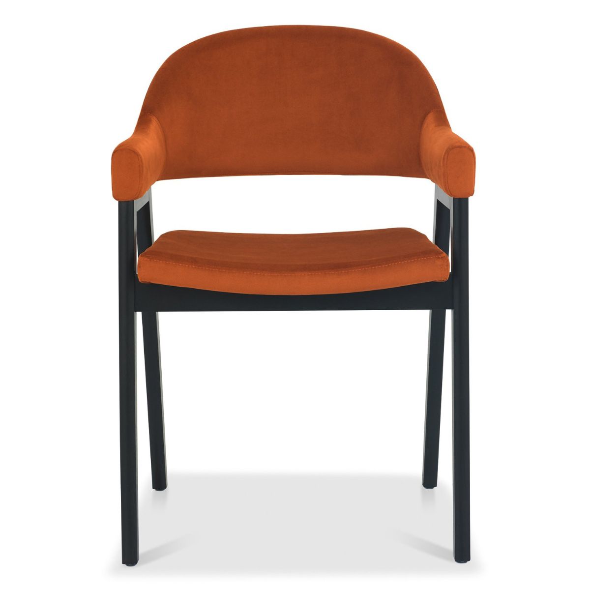 Chambery Weathered Oak Curved Back Dining Chair Orange - 2