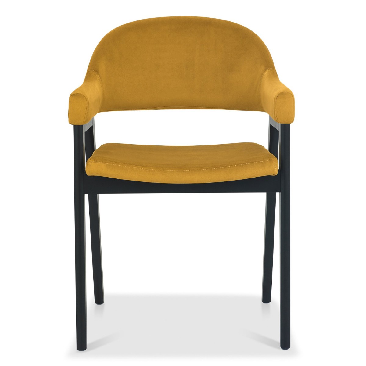 Chambery Weathered Oak Curved Back Dining Chair Yellow - 2