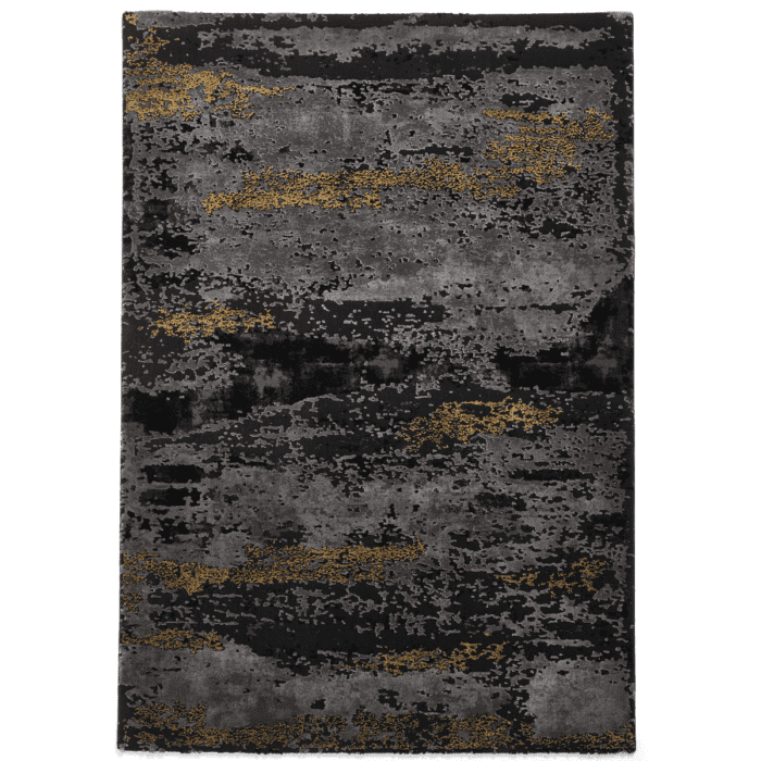 Black and Gold Abstract Rug