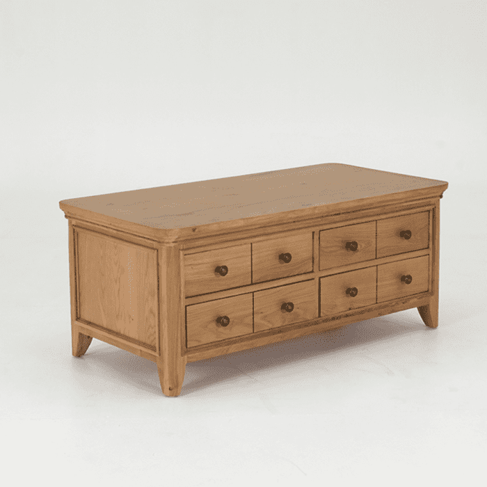 CRM-007 - Cassandra Oak Coffee Table with Drawers - 2