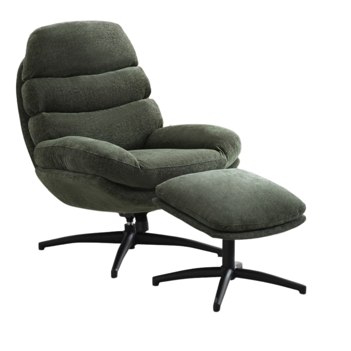 Caprille Accent Chair Chair and Footstool Green - 1