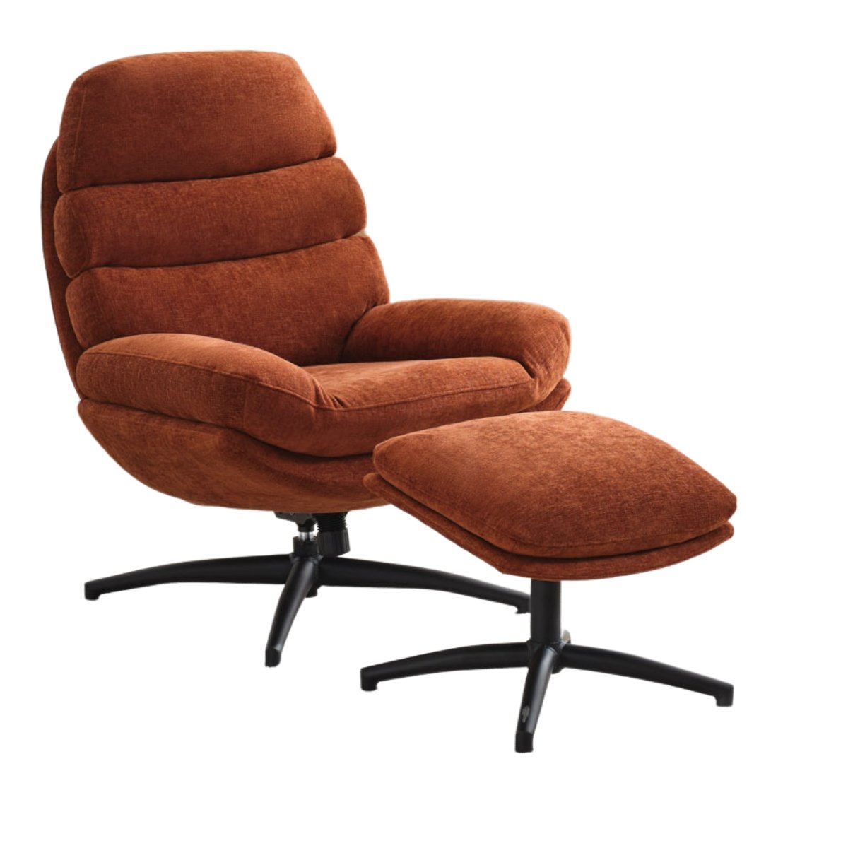 Caprille Accent Chair Chair and Footstool Rust - 1