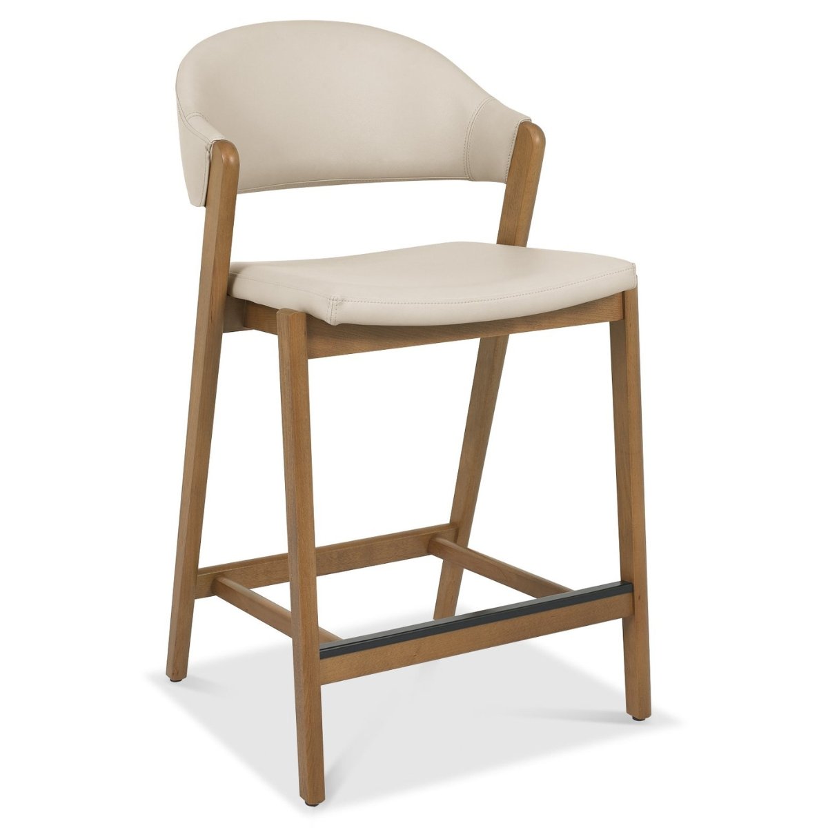 Chambery Rustic Oak Bar Stool Beige - 1