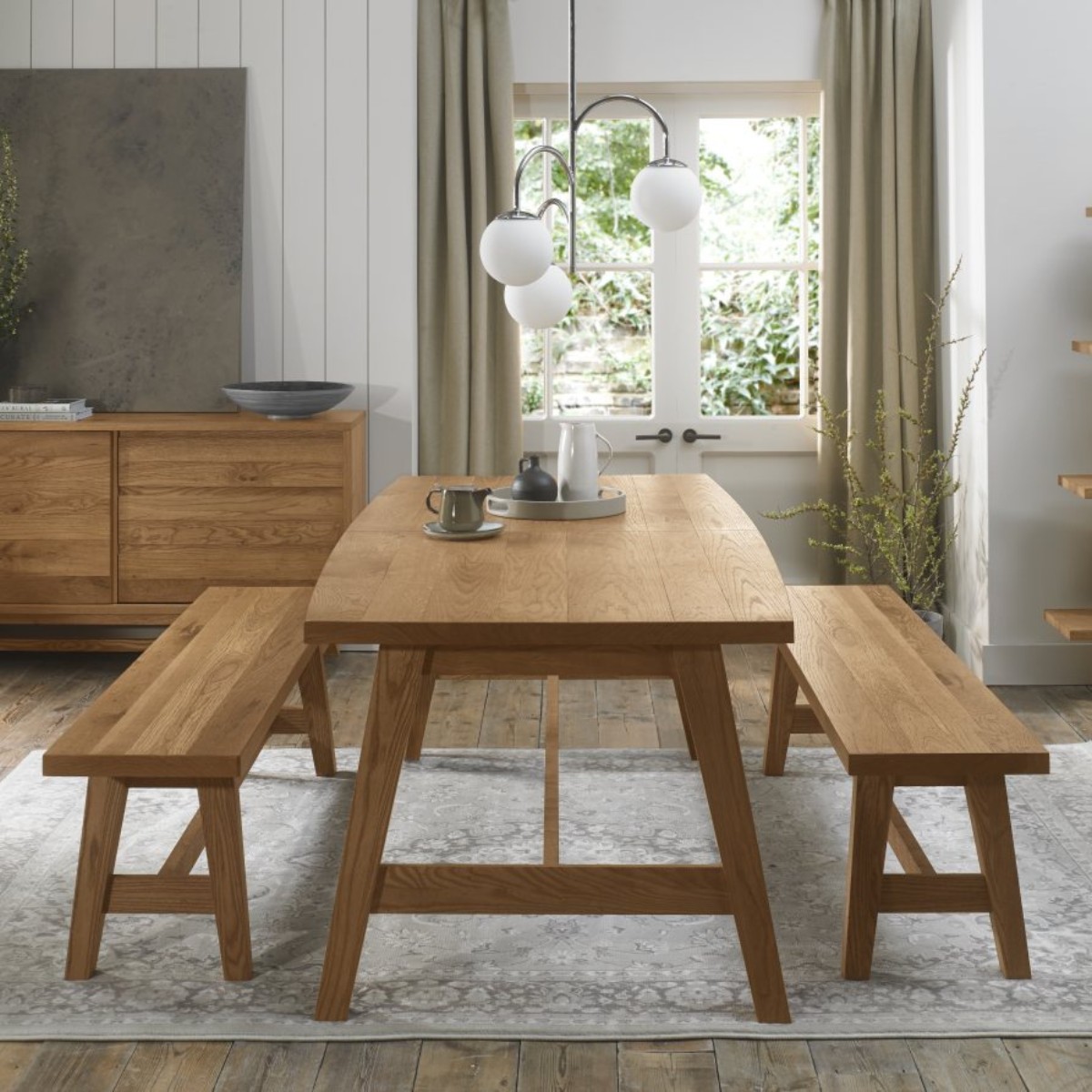 Chambery Rustic Oak Extendable Dining Table - 6