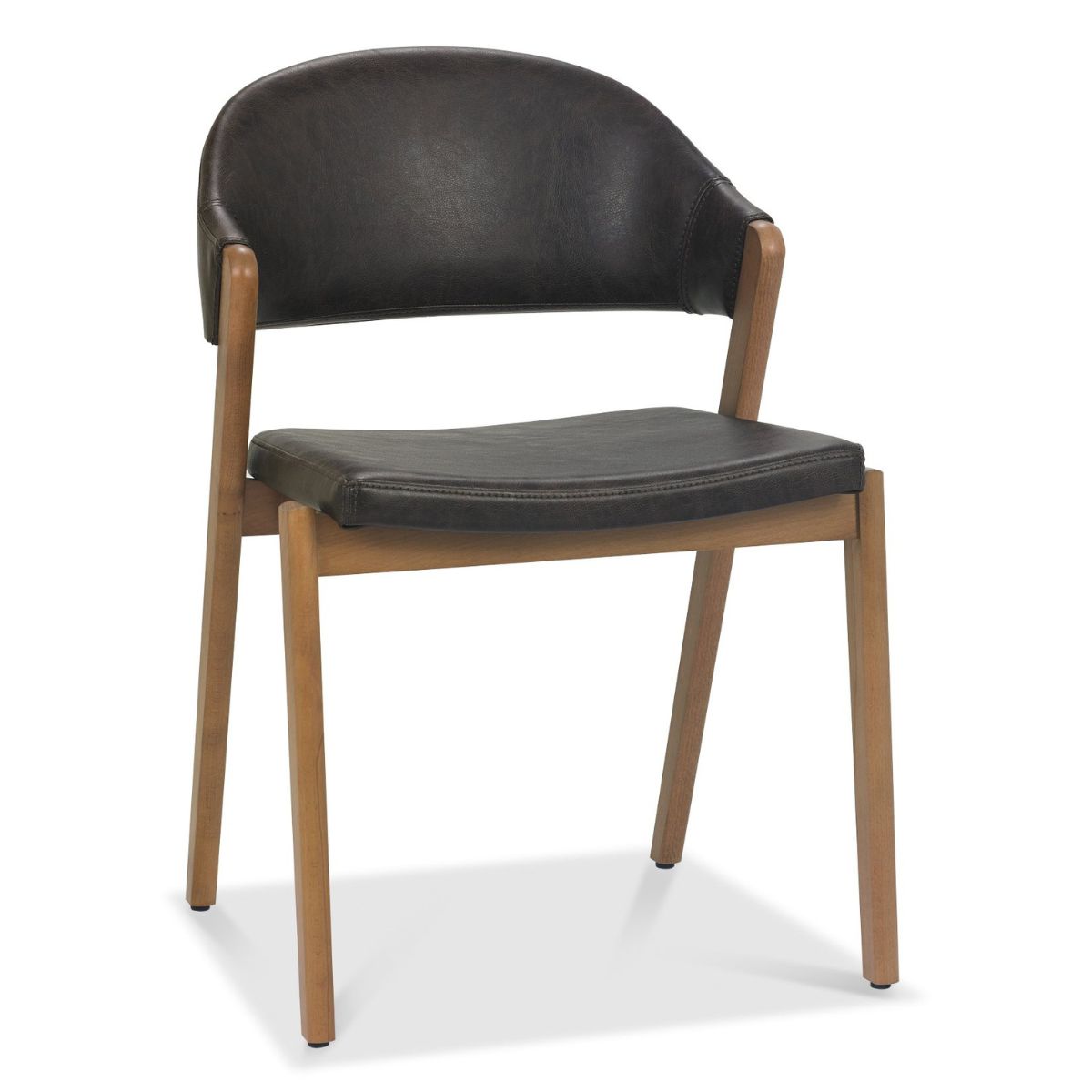 Chambery Rustic Oak Upholstered Dining Chair Brown - 1