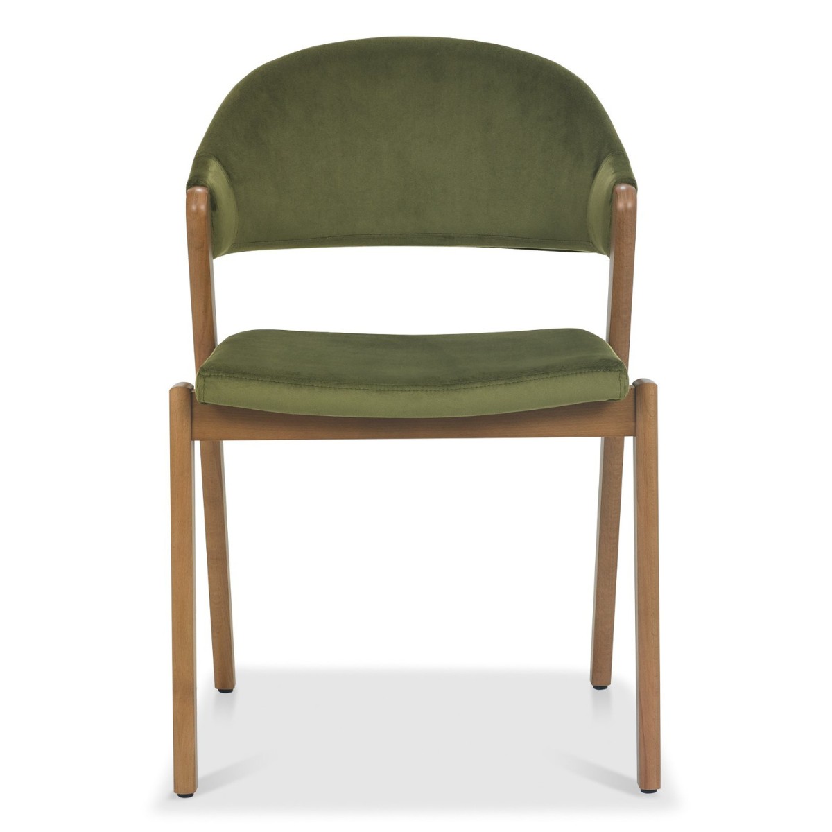 Chambery Rustic Oak Upholstered Dining Chair Green - 2