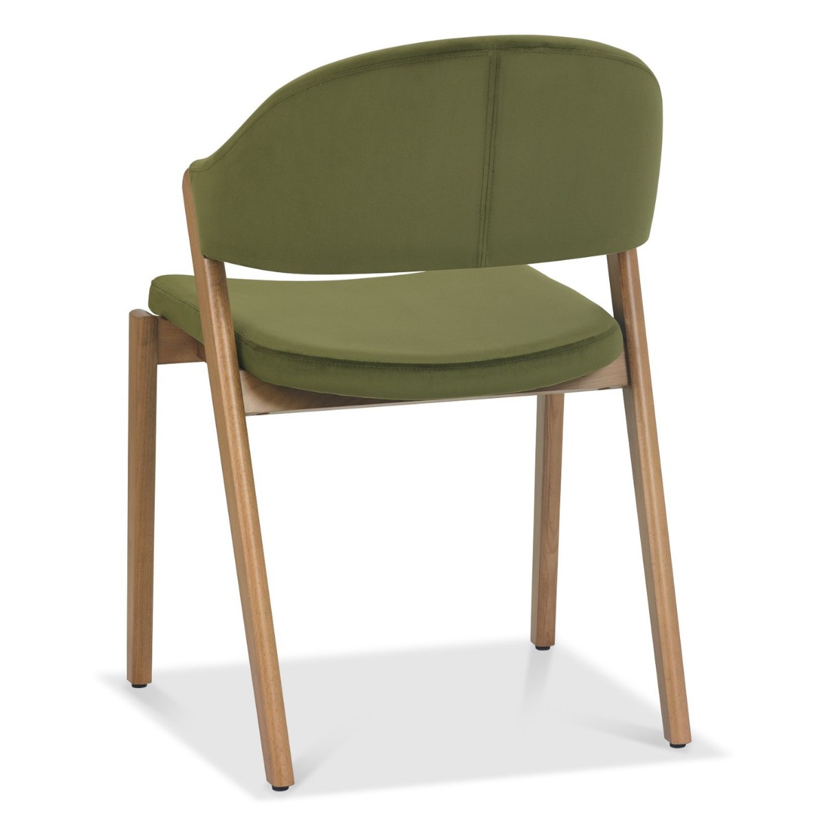 Chambery Rustic Oak Upholstered Dining Chair Green - 3