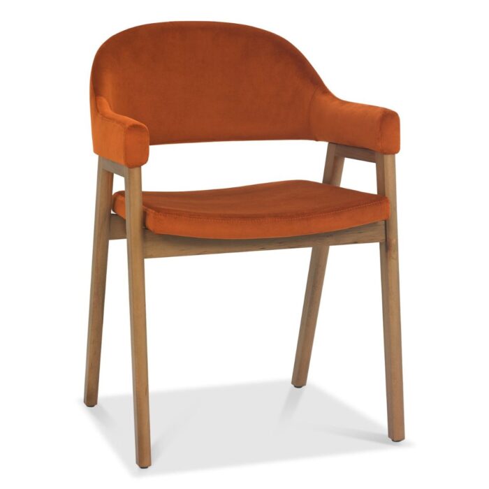 Chambery Velvet Dining Chair Orange 1