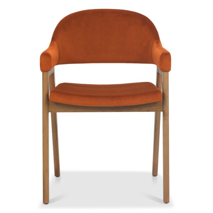 Chambery Velvet Dining Chair Orange 2