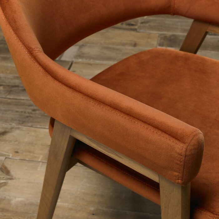 Chambery Velvet Dining Chair Orange 4