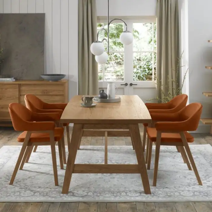 Chairs with arms for dining outlet table