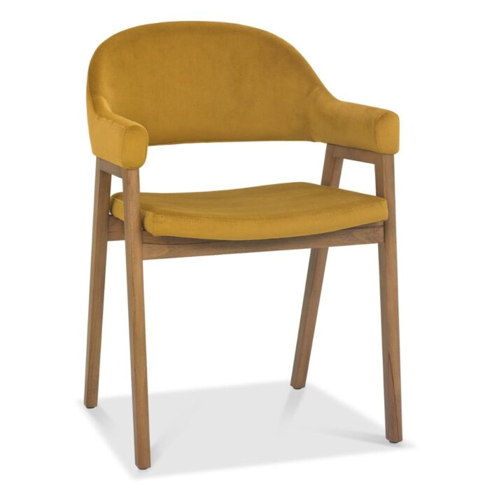 Chambery Velvet Dining Chair Yellow 1