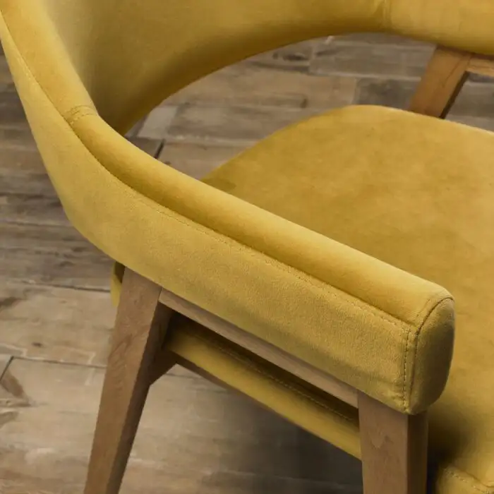 Yellow tufted dining deals chair