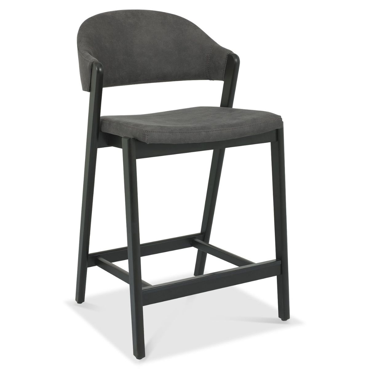 Chambery Weathered Oak Bar Stool Dark Grey - 1